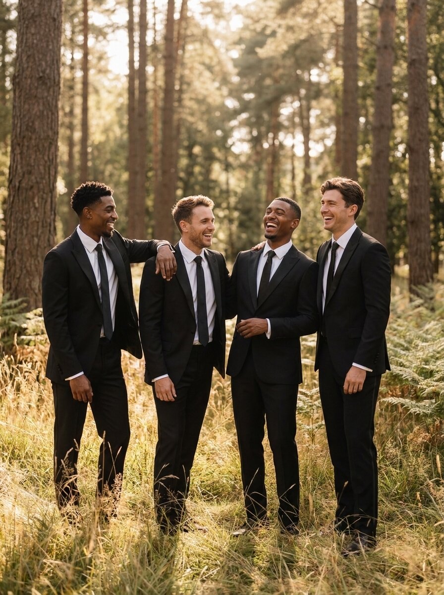Men’s One-Button 2-Piece Tuxedo with Satin Peak Lapels