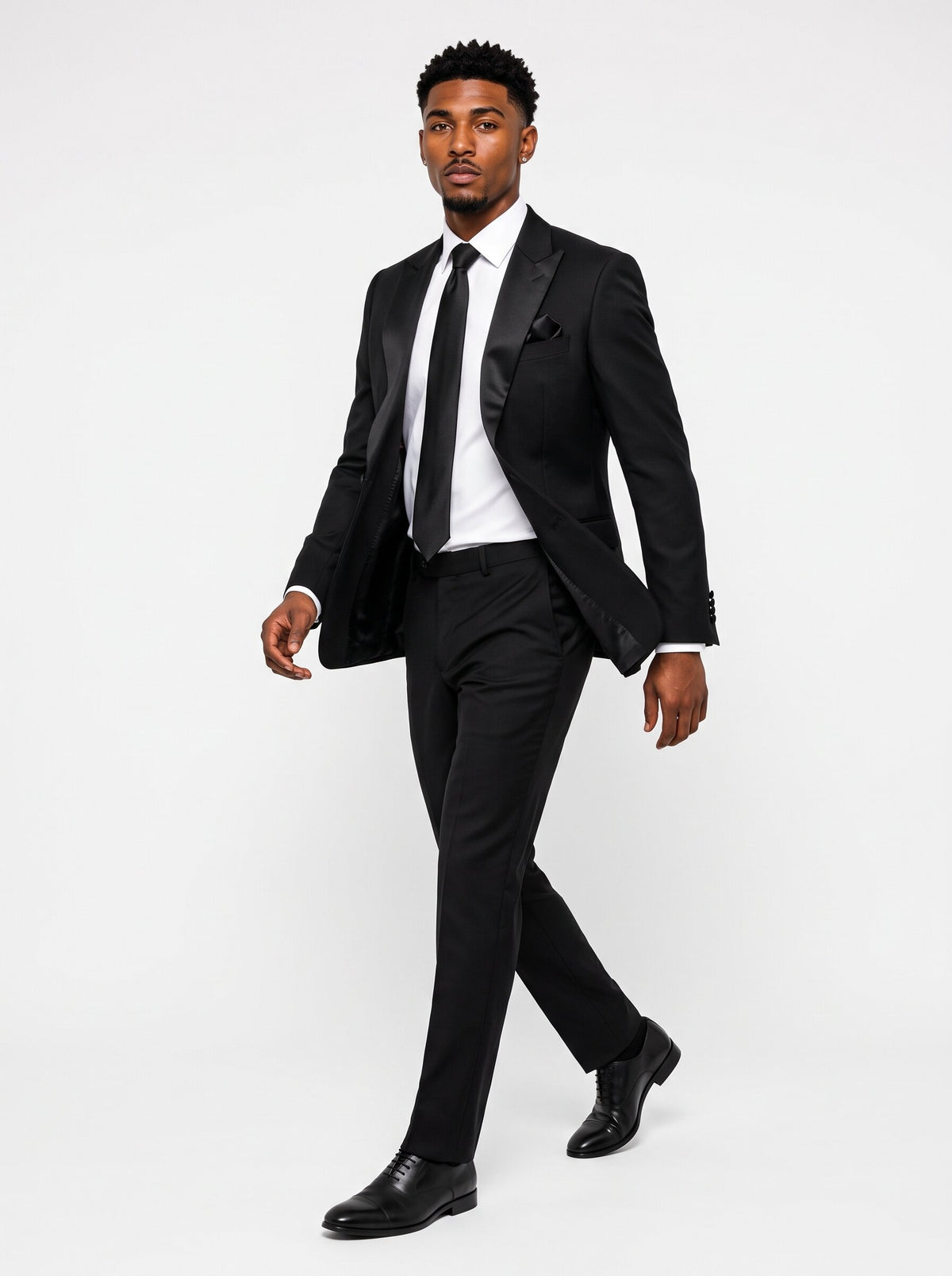 Men’s One-Button 2-Piece Tuxedo with Satin Peak Lapels