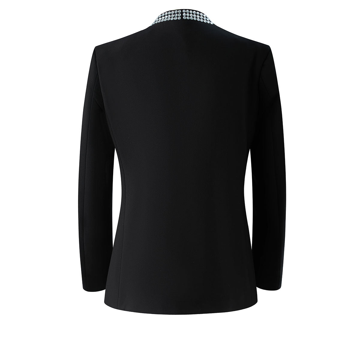 Men’s Black Silver Angel Wing Rhinestone Stage Jacket