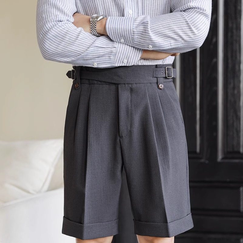 Men’s Summer High-Waisted Gurkha Tailored Shorts