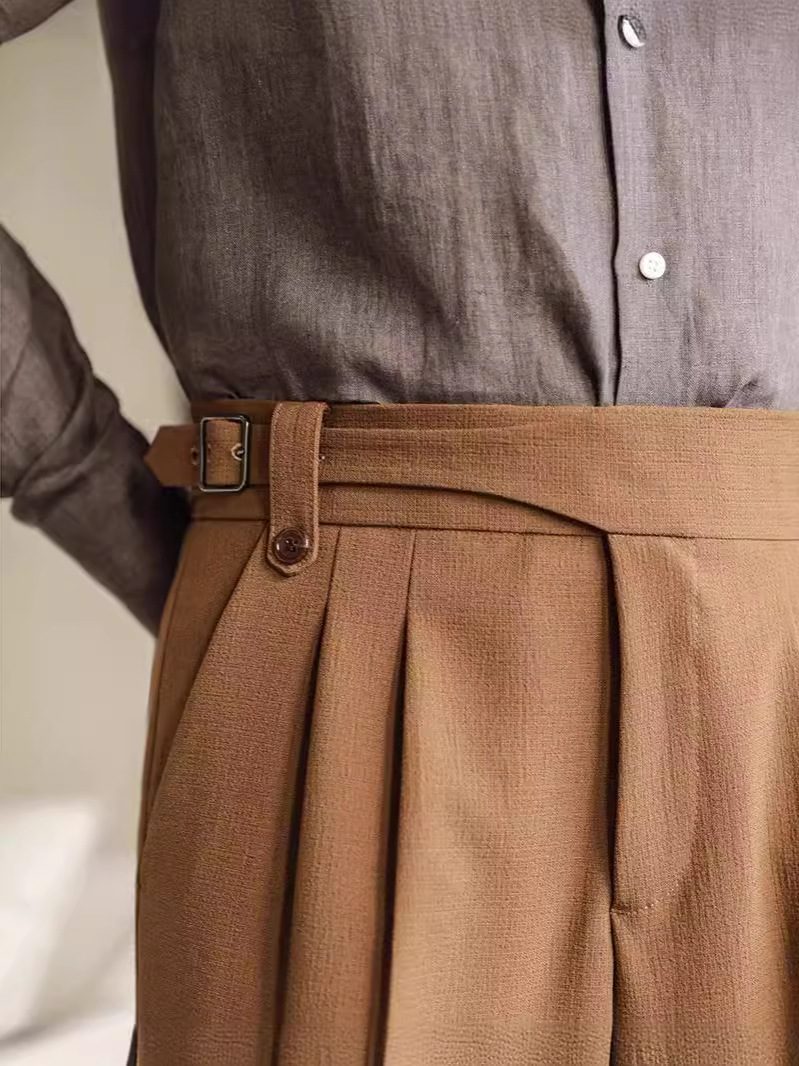 Men’s Summer High-Waisted Gurkha Tailored Shorts