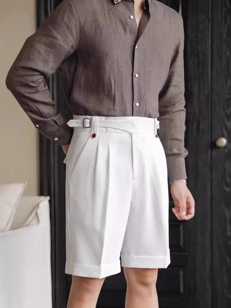 Men’s Summer High-Waisted Gurkha Tailored Shorts
