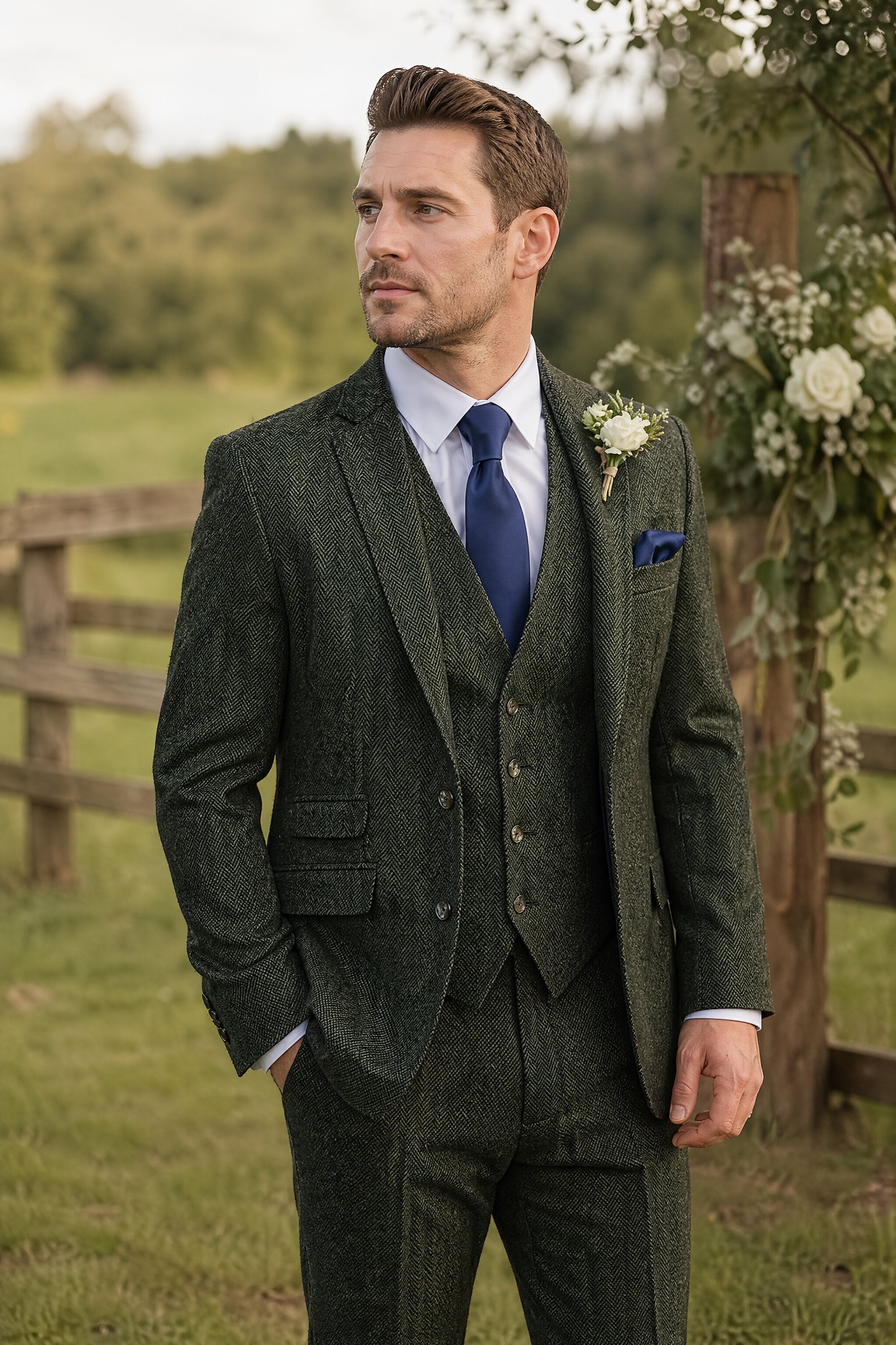 Men's Tweed Herringbone Vintage Suit