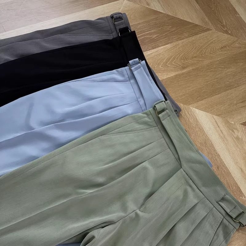 Men’s Vintage High-Waisted Gurkha Straight-Leg Dress Pants