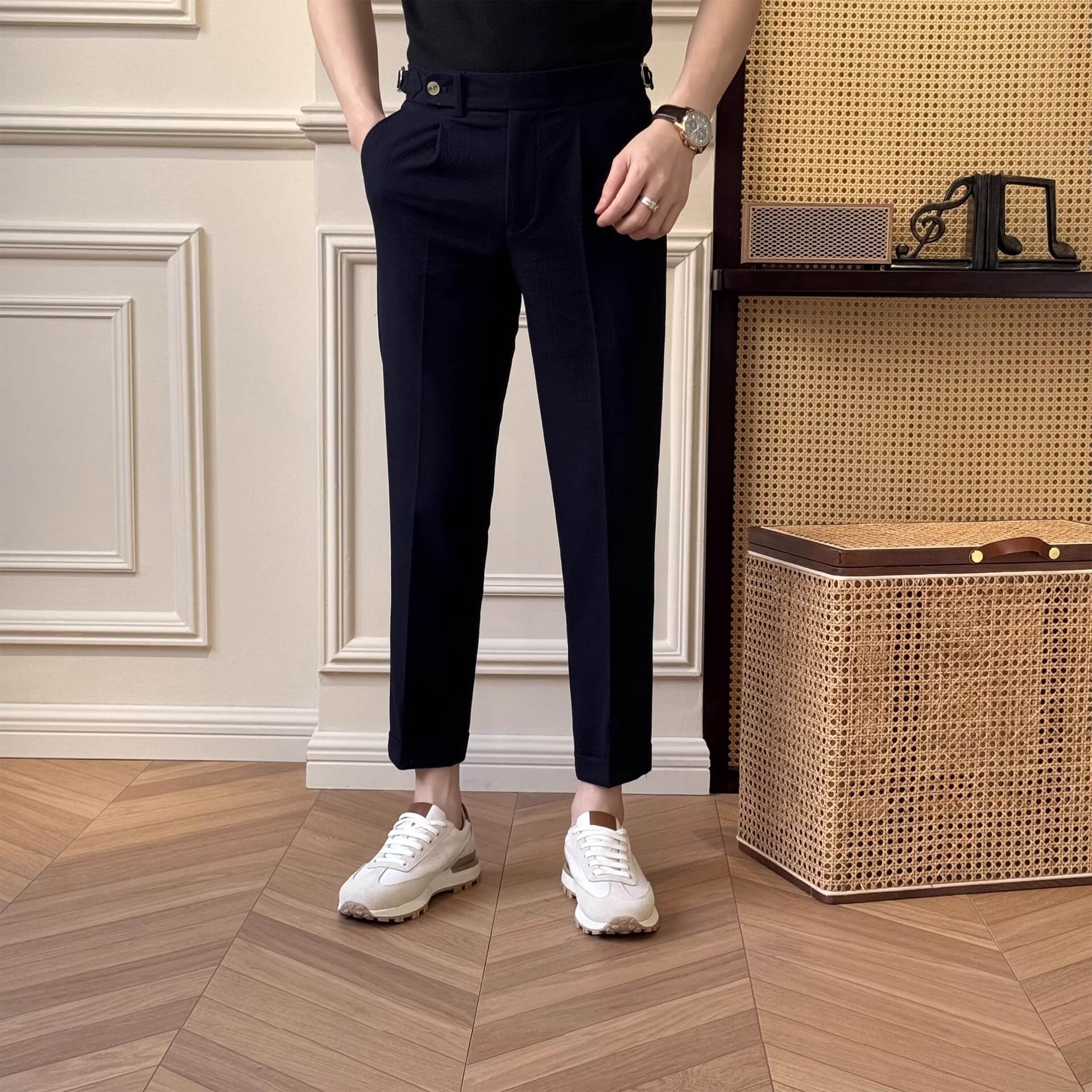 Men’s Seersucker Neapolitan Tailored Dress Pants