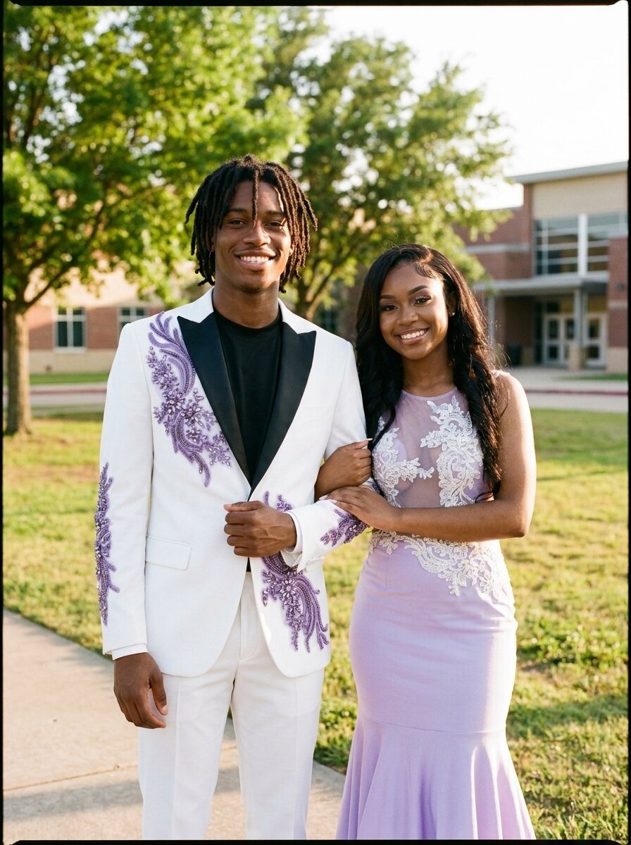 Men's White Rhinestone Tuxedo 