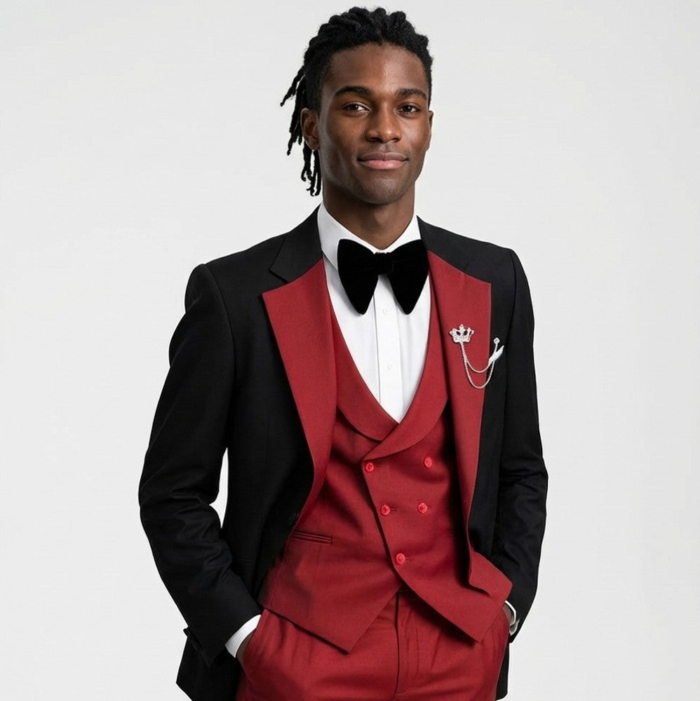 Men's Prom Tuxedo Suit 3 Piece Slim Fit