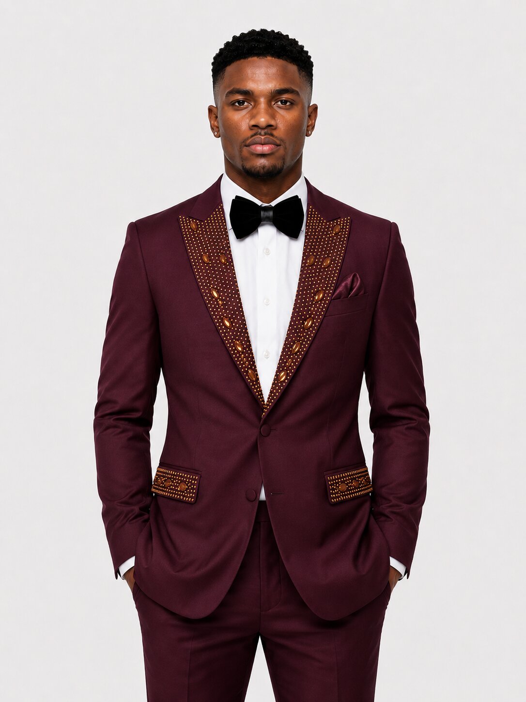 Rhinestone Peak Lapel Prom Tuxedo