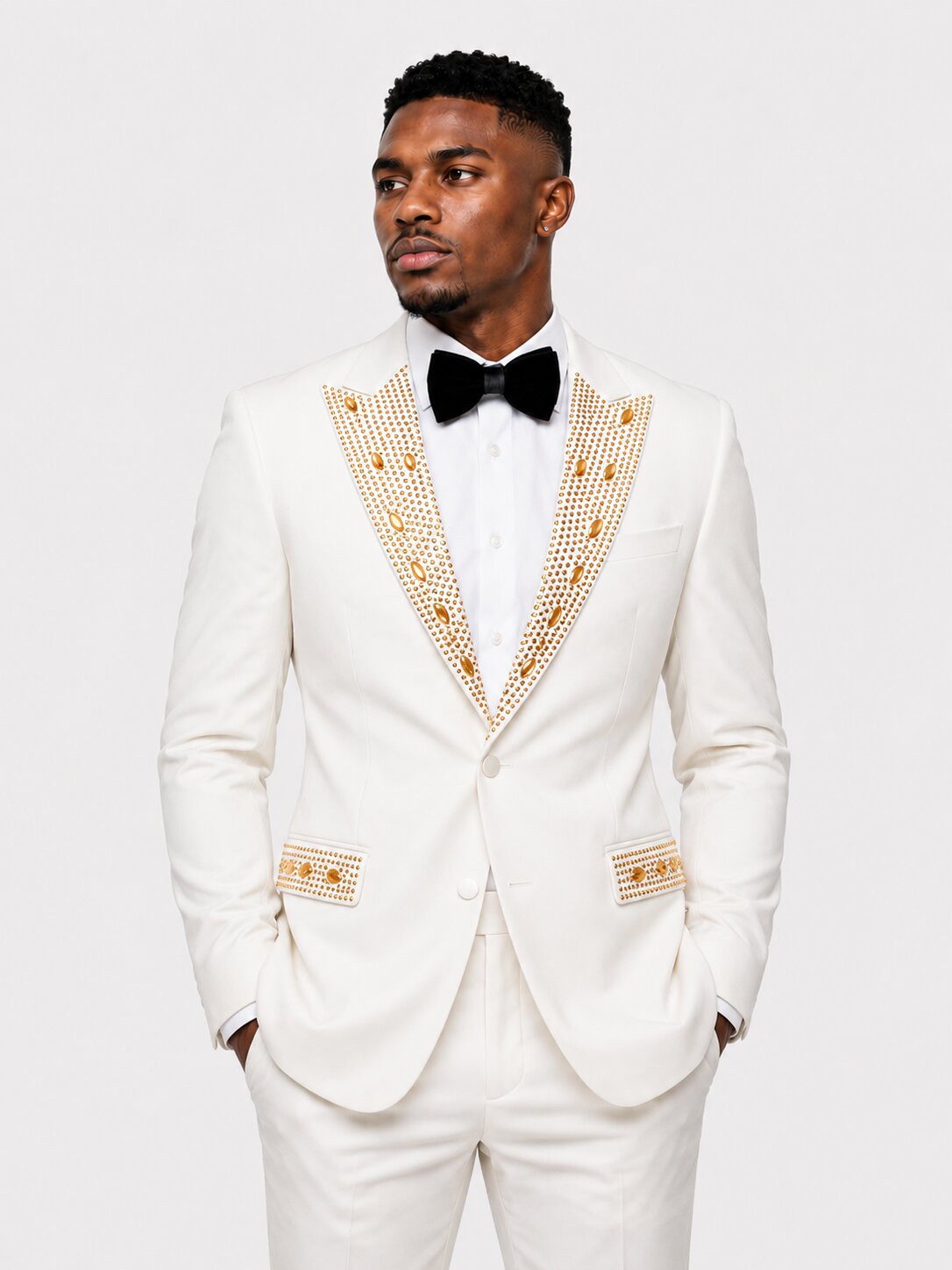 Rhinestone Peak Lapel Prom Tuxedo