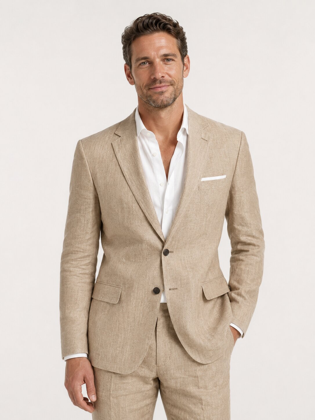 SAND LINEN  SUIT outdoor wedding suit ideas