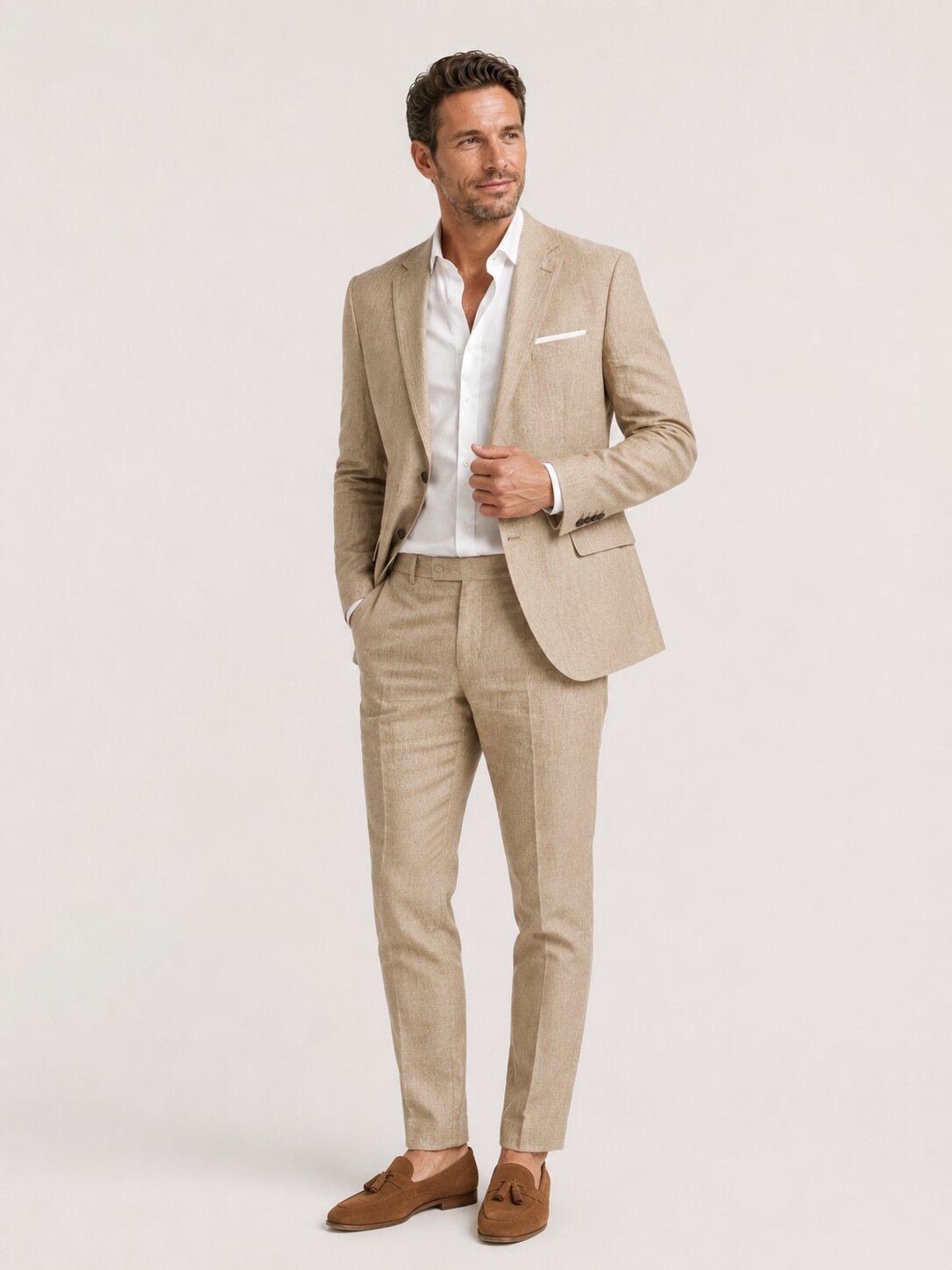 SAND LINEN  SUIT outdoor wedding suit ideas
