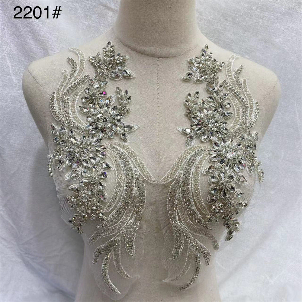 white bottom silver rhinestone